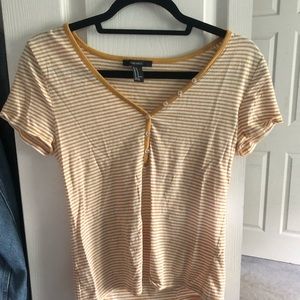 Forever 21 yellow and white tee